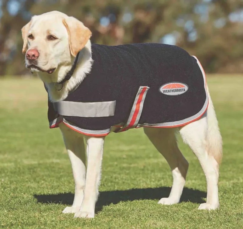 Weatherbeeta Comfitec Therapy-Tec Fleece Dog Coat Black/Silver/Red